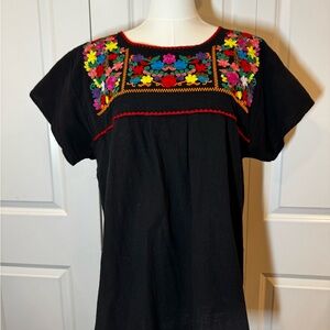 Embroidered Black Top 3XL